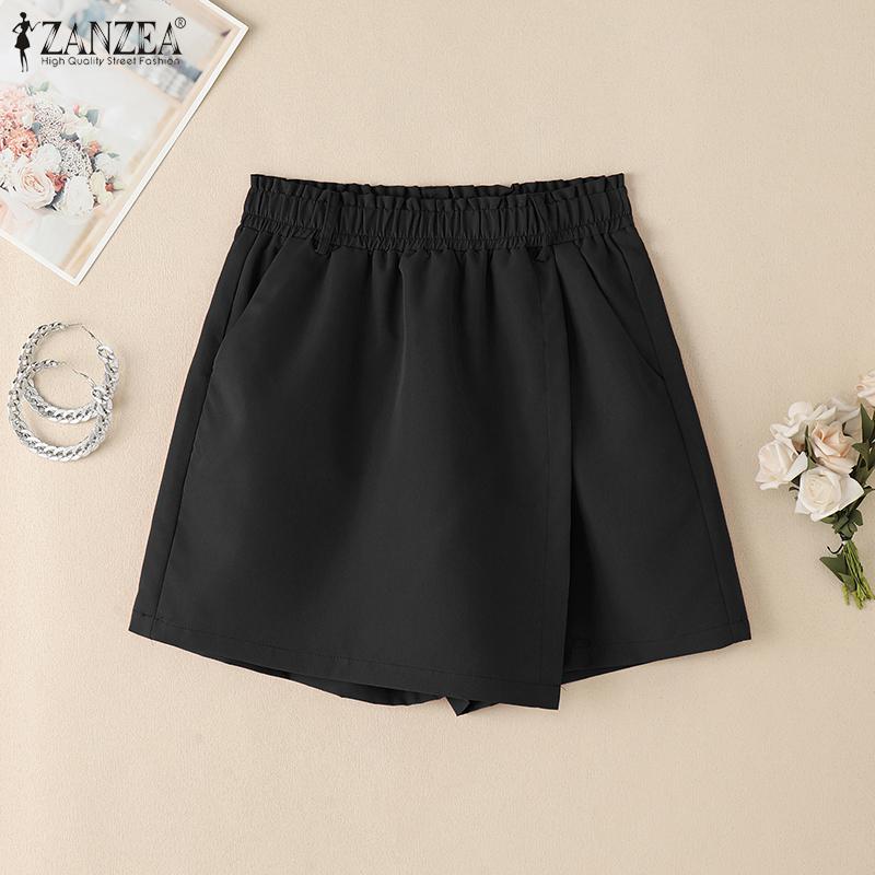 ZANZEA Женские повседневные свободные летние короткие брюки с эластичной резинкой на талии