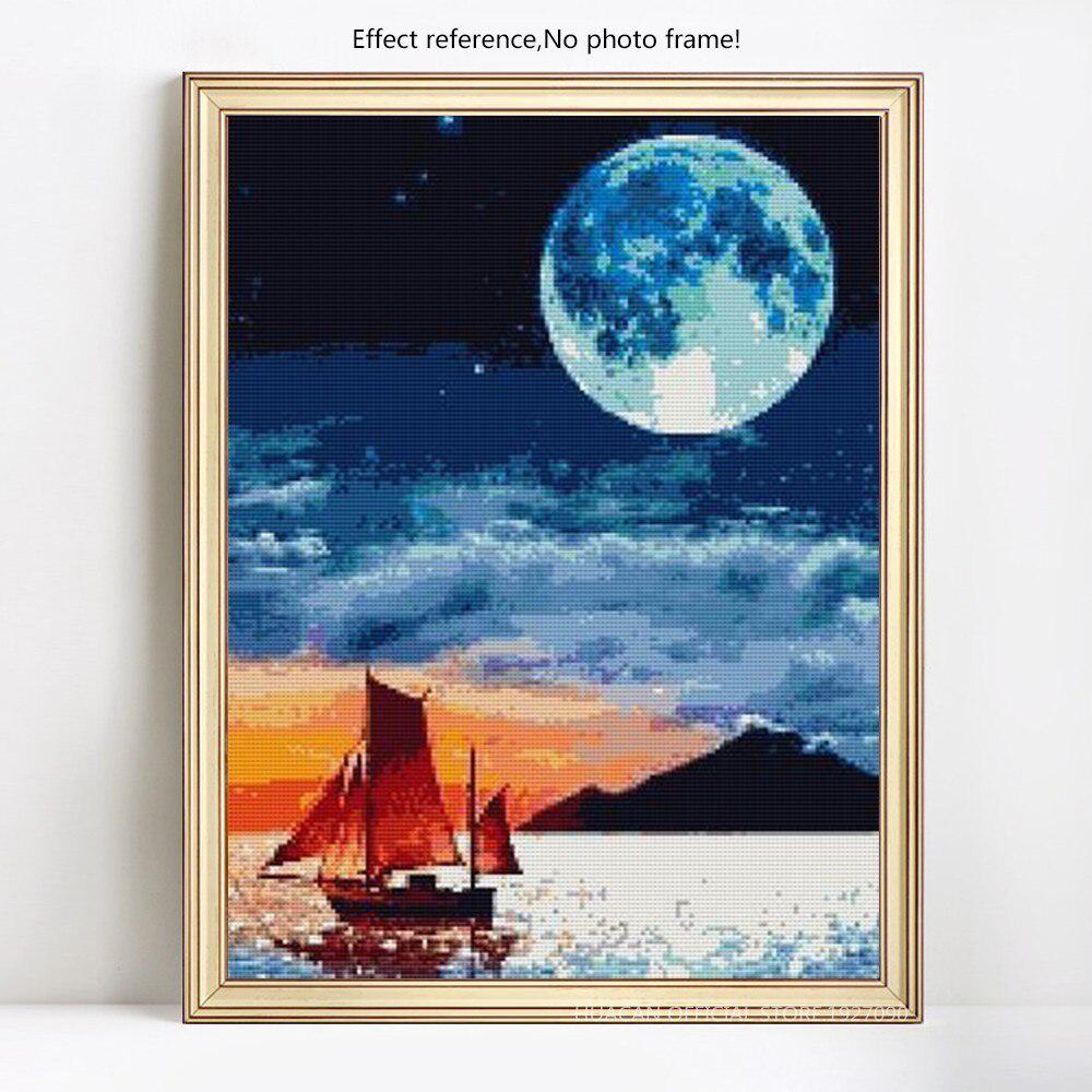 Diamond Embroidery Moon Night Landscape Diamond Painting DIY Full Round Cross Stitch Rhinestones