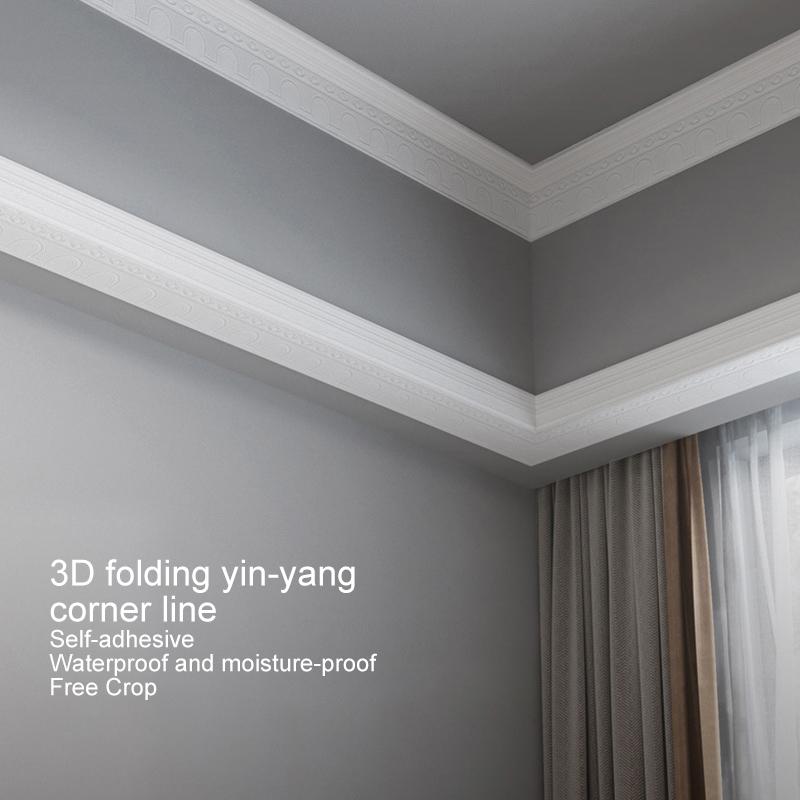 9.2M/Рулон Настенный Плинтус Бордюр DIY XPE Вспенивающийся 3D Самоклеящийся Ромб Ширина 14см Водонепроницаемая Полоса Обои
