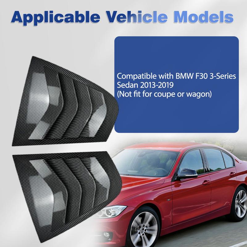 Пара задних боковых оконных спойлеров-накладок для BMW 3 серии F30 Седан 2013 2014 2015 2016- Накладка-жалюзи для оконных проемов