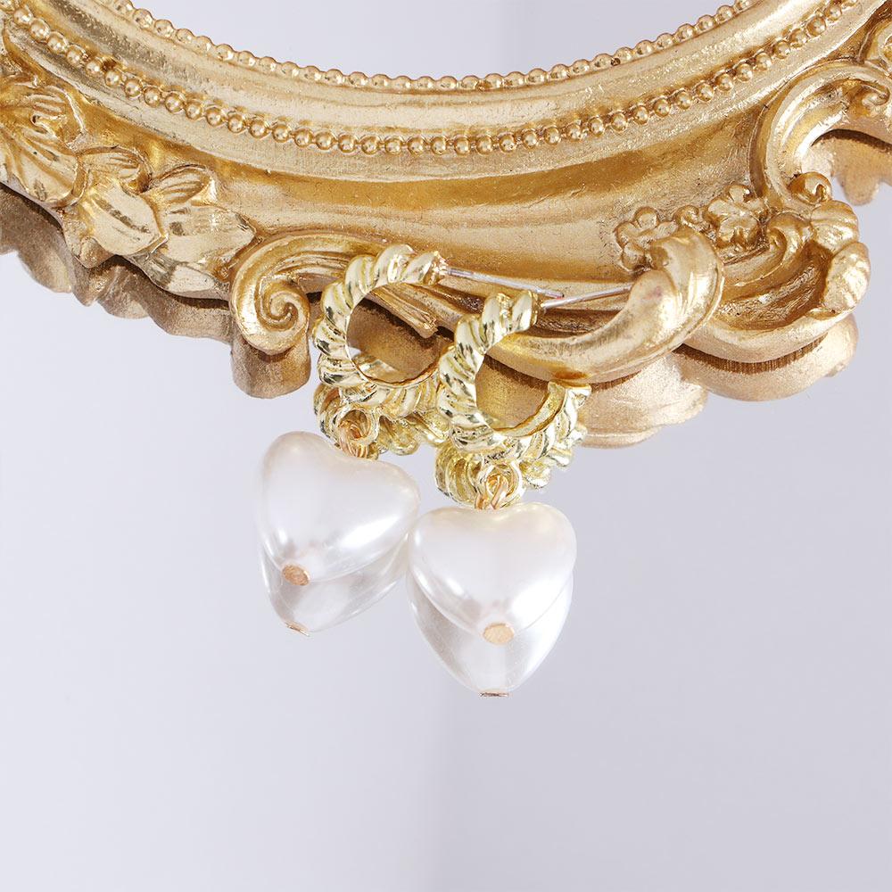 Темперамент Новые ретро девушки геометрические жемчужные серьги скрученные круглые сращивающиеся пеньковые серьги-кольца