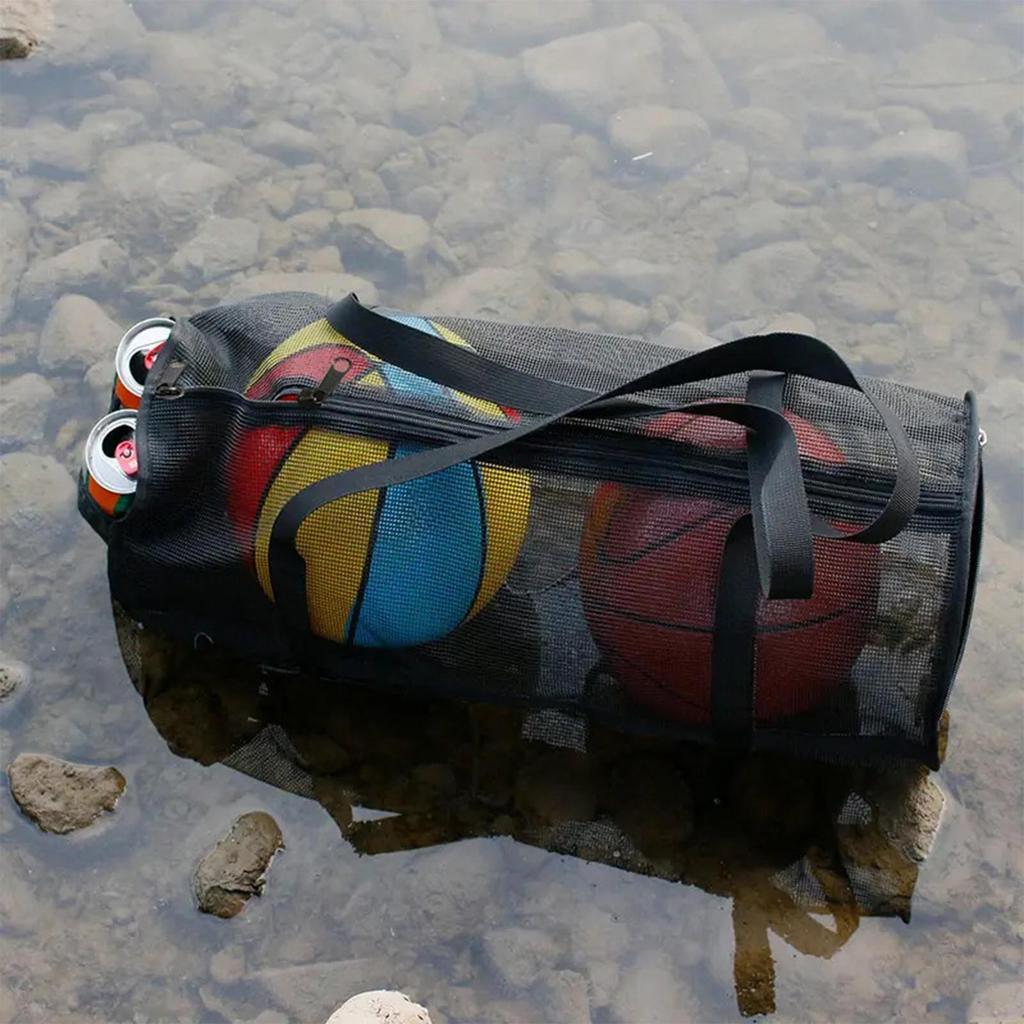 70x28x28cm Dive Bag Mesh Snorkel Gear Bag Portable Foldable Large Duffle for Holding Basketball Volleyball Soccer Laundry Gym
