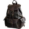 16" Brown Leather Backpack Vintage Rucksack Laptop Bag Water Resistant Casual Daypack College Bookbag