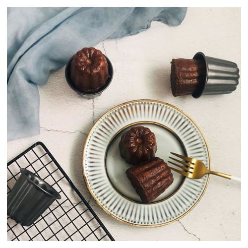 Набор из 10 предметов из углеродистой стали для торта и канеле? Формы, Кухонные инструменты для выпечки, Маленькие формы для выпечки (Серый)