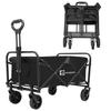 AHEAD GALE Carry Wagon Outdoor Large Capacity Folding Outdoor Wagon Carry Cart Camping Cart Equipped with Wide Tires (Black (M))