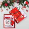 Christmas Mug Set Coffee Cup Water Container Tea with Lid and Spoon Xmas Gift Box for Holiday