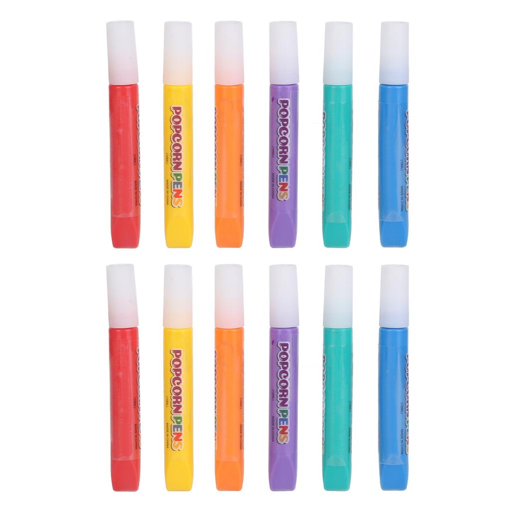 12pcs DIY Bubble Popcorn Drawing Pen Popcorn Color Paint Pen for Greeting Cards Christmas
