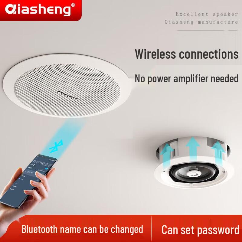 QIASHENG Wireless Bluetooth Ceiling Speaker System CN plug (adapter included) (CN version)