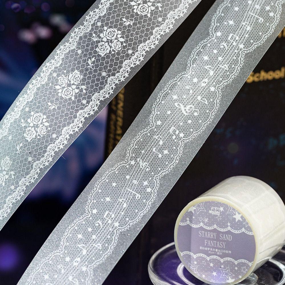 Star Sand Dream Series Washi Tape Fine Glitter Die-Cut Tape Aesthetic Stickers Journal Decor