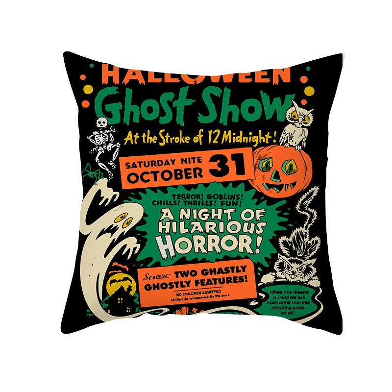 Halloween Pillow Cover Spoof Pumpkin Print Peach Skin Shopee Home Sofa Cushion Cover Pillow Cover