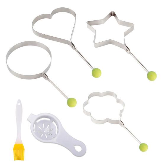 Форма для омлета Кольца для яиц из нержавеющей стали Антипригарные Любовь Звезда Цветок Форма для жареных яиц Форма для блинов Кухонные гаджеты