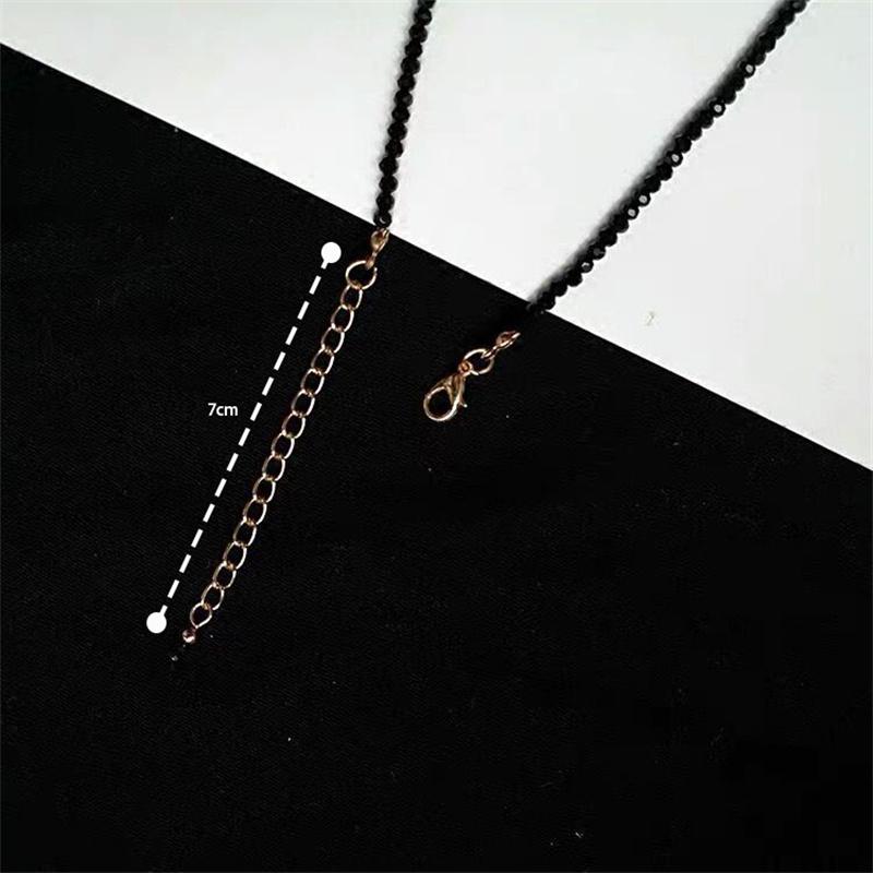 Женщины черный кристалл ключицы колье ожерелье кулон ювелирные изделия подарок