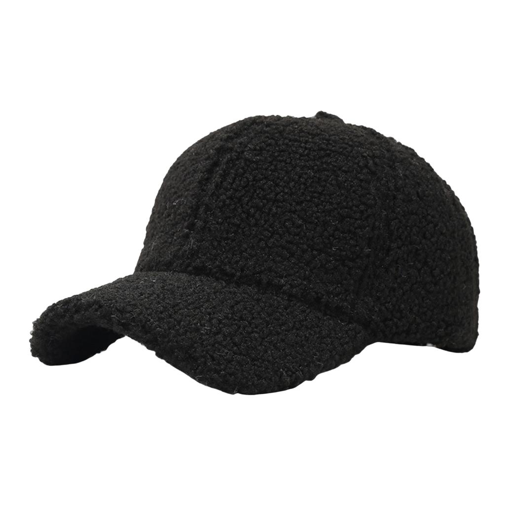 Шапка женская и зимняя однотонная бейсболка из овечьей шерсти теплая кепка ретро изогнутая шляпа от солнца