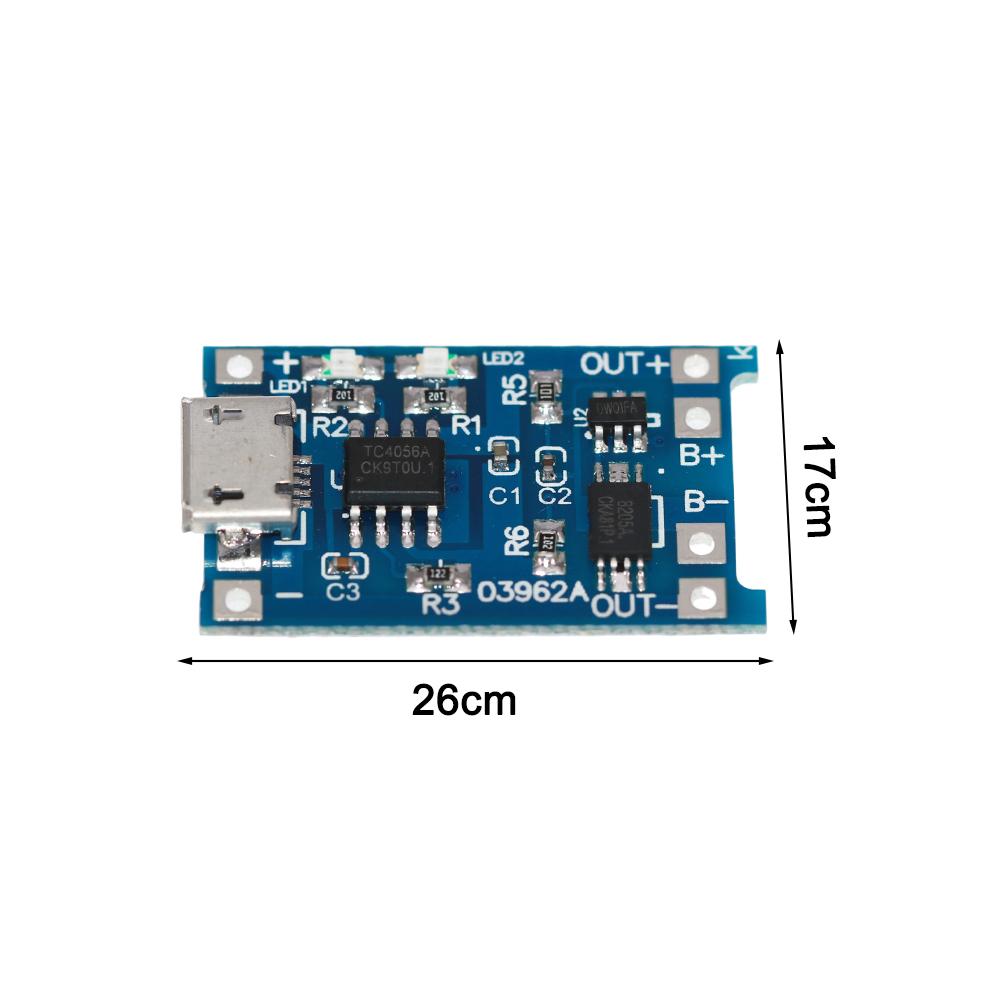 5 модулей зарядки литиевых батарей с USB 5В 1А Особенности Батарея Для защиты и светодиодный индикатор состояния заряда