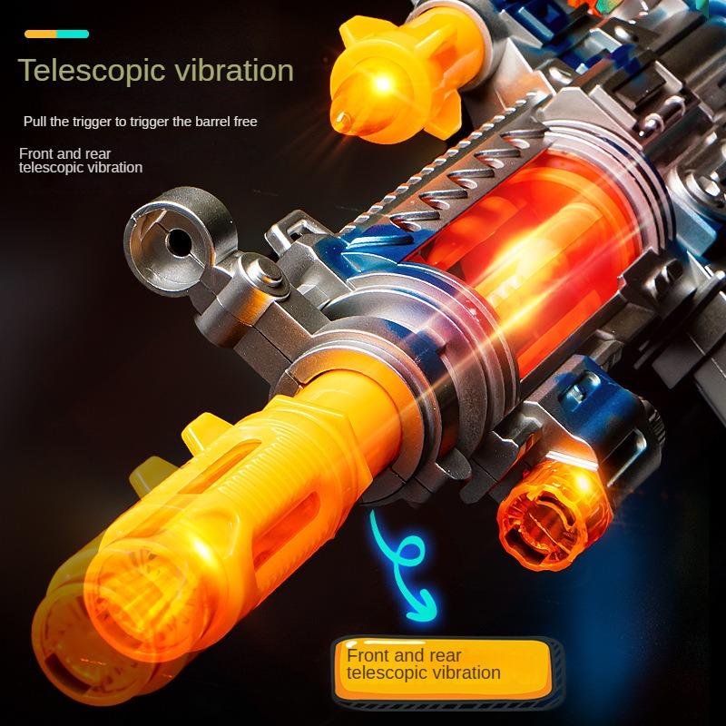 Детский игрушечный электрический пистолет, реалистичный автомат, модель пистолета-пулемета, как настоящее оружие, со звуковыми и световыми эффектами, не стреляющий, детские подарки