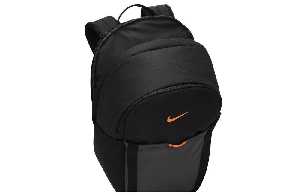 Nike Тканевый рюкзак Regular Унисекс Черный и Угольно-черный и Голландский оранжевый DJ9678-011