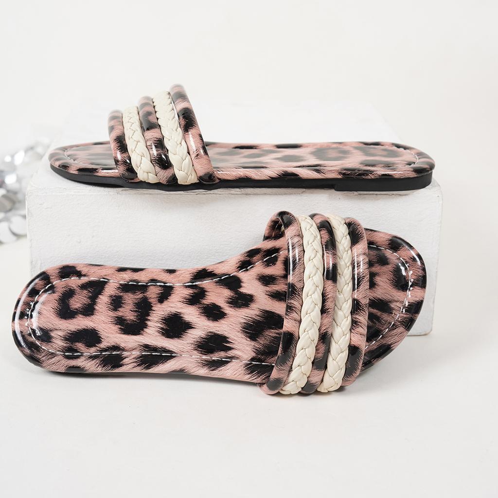 Большие размеры плоские шлепанцы 2025 женские плетеные повседневные тапочки с одним ремешком, удобные широкие сандалии