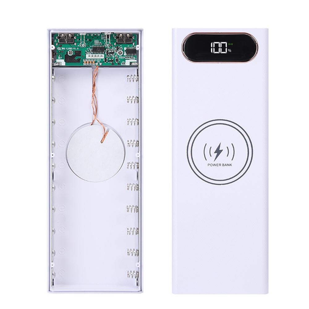 Съемный USB 10*18650 Power Bank чехол 22.5W 15W мобильный телефон быстрое зарядное устройство хранение DIY 18650 держатель аккумулятора зарядное устройство коробка