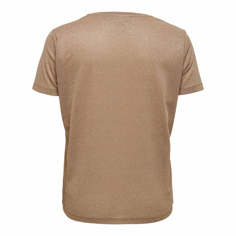 ONLY CARMAKOMA Женский фактурный топ с круглым вырезом и пайетками с короткими рукавами