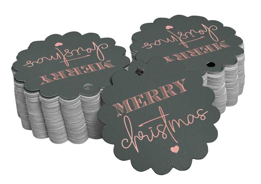Inkdotpot Real Gold Foil Merry Christmas Tags Favor Hang Paper Tags 100