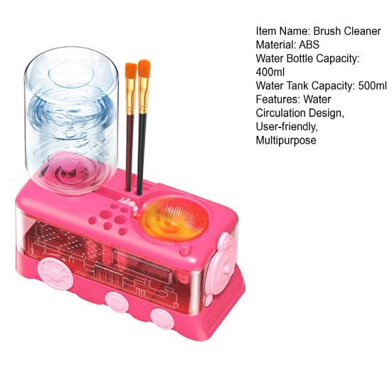Очиститель кистей с поддоном для краски, циркуляцией воды, ополаскиватель для кистей с держателем для кистей, бутылка для воды 400 мл, дизайн поезда, инструмент для чистки кистей для рисования, подарок