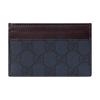 Gucci GG Supreme Palladium Tone Hardware Blue Ceramic Effect Design Leather Card Holder Men's Dark Blue