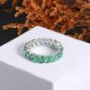 Классический дизайн всего тела с драгоценными камнями, натуральный зеленый изумруд, кольцо S925, серебряное светлое роскошное благородное ювелирное изделие с настоящими драгоценными камнями, подарок для женщин