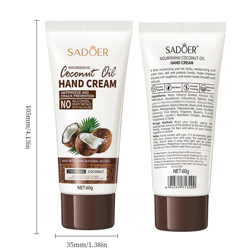 Крем для рук с кокосом SADOER Увлажняющий увлажняющий крем для рук против сухих трещин