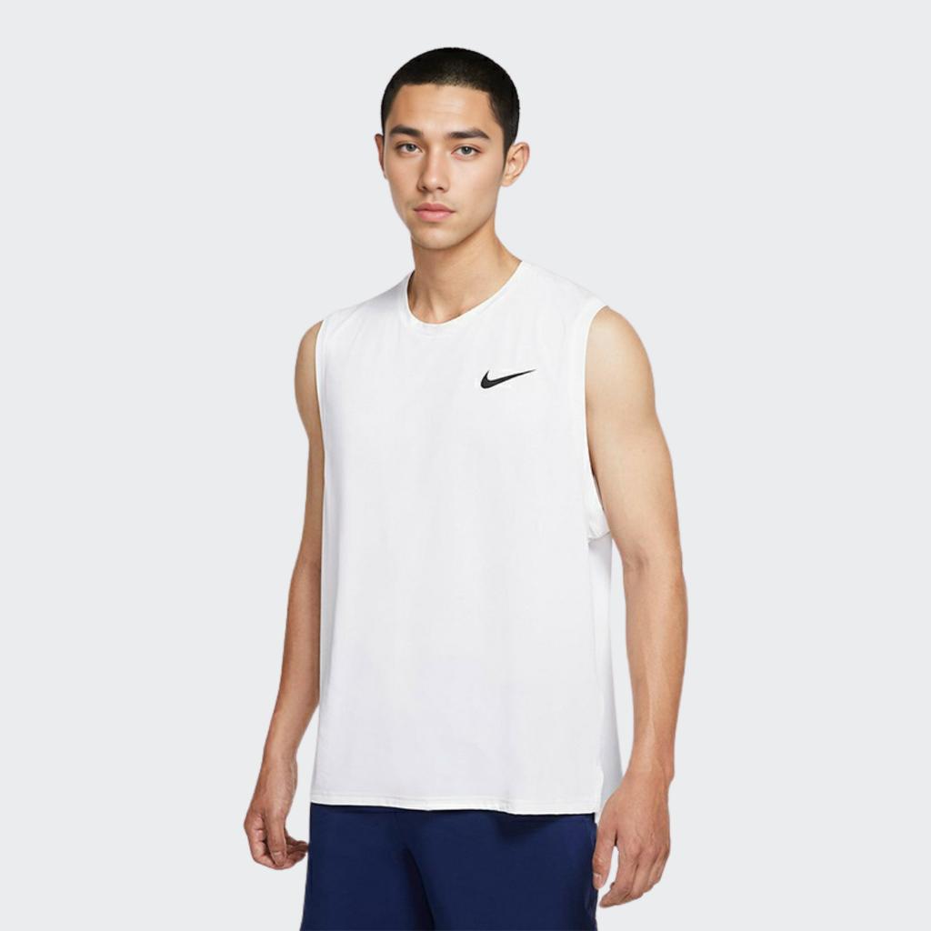 Nike Однотонная спортивная тренировочная майка с логотипом, мужские топы белого цвета DD1638-100