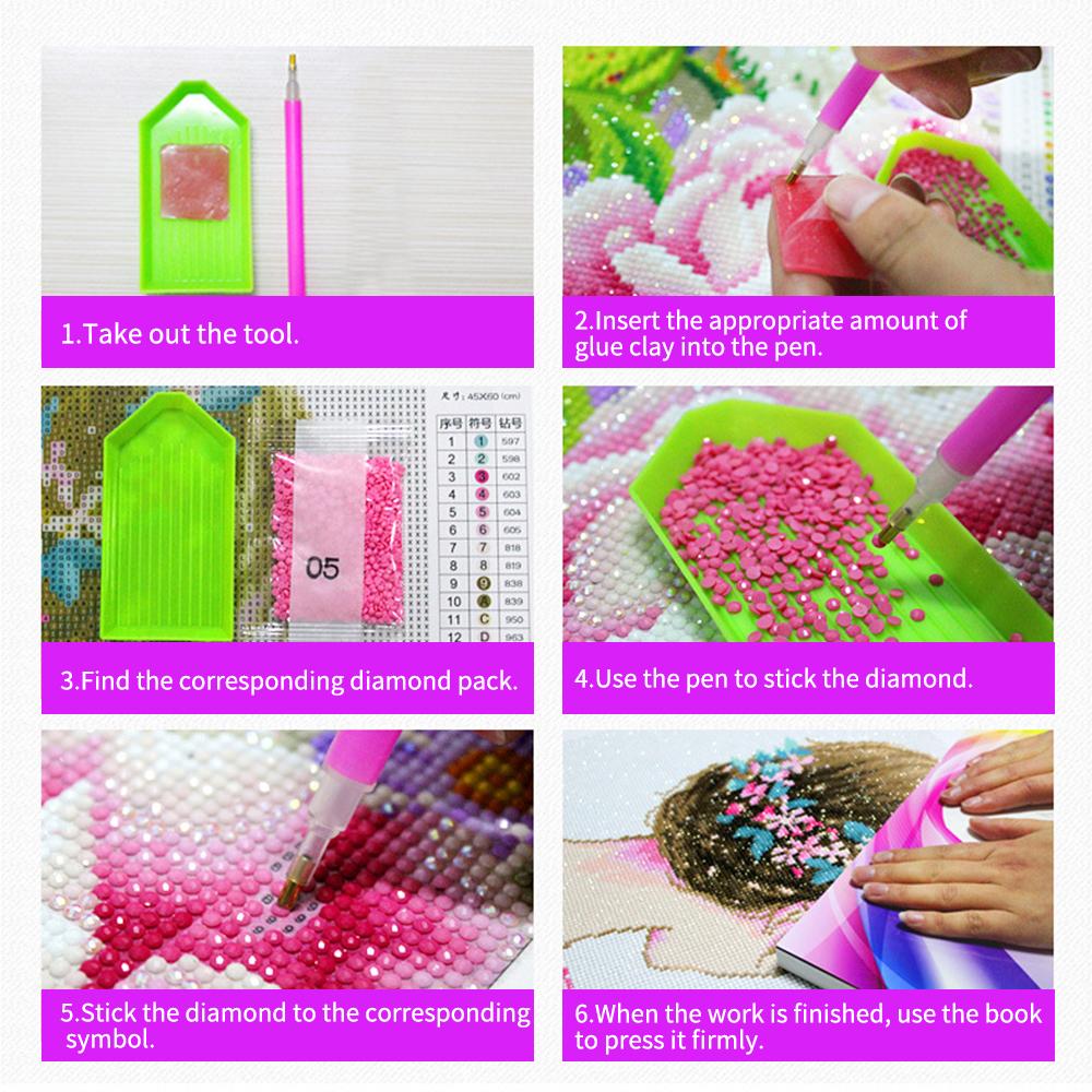 DIY 5D Diamond Jewel Paint Kit Christmas Cartoon Pattern for Adults Children Full Drill Embroidery Cross Stitch Arts Craft with Tools for Home Room