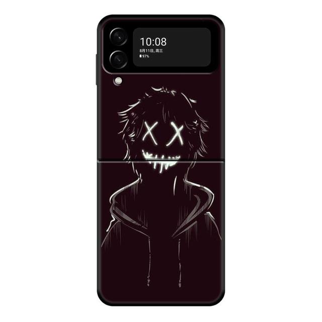 Terror Demon Smile Teeth Phone Case For Samsung Galaxy Z Flip 4 Z Flip3 5g Shell For Galaxy Z Flip Hard Cover Couqe
