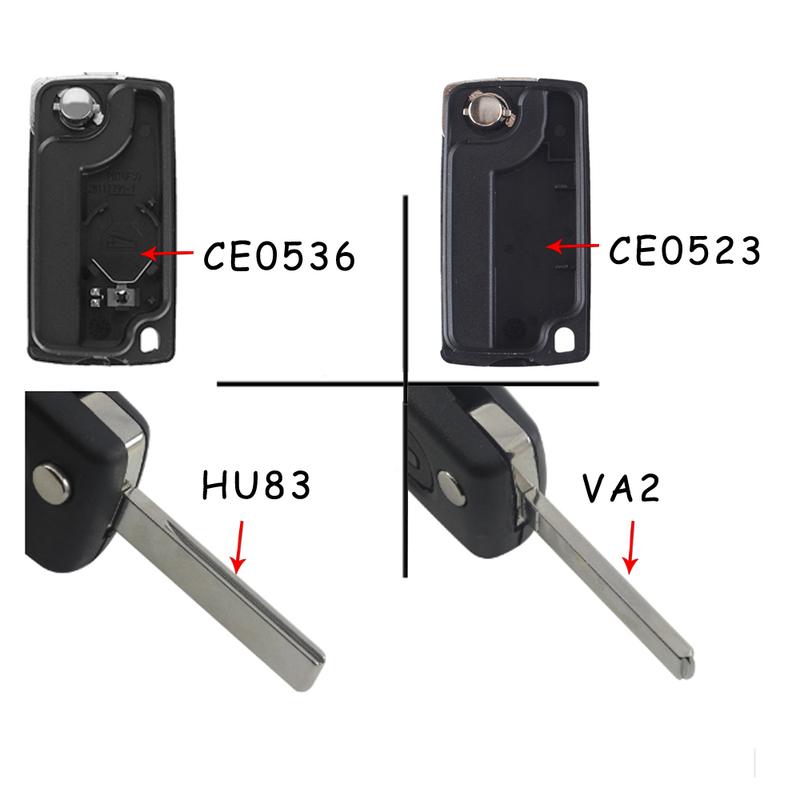 KEYYOU 10pcs 2/3 Buttons Car key Case for Peugeot 207 307 308 407 607 807 For Citroen C2 C3 C4 C5 C6 Flip Car Key shell