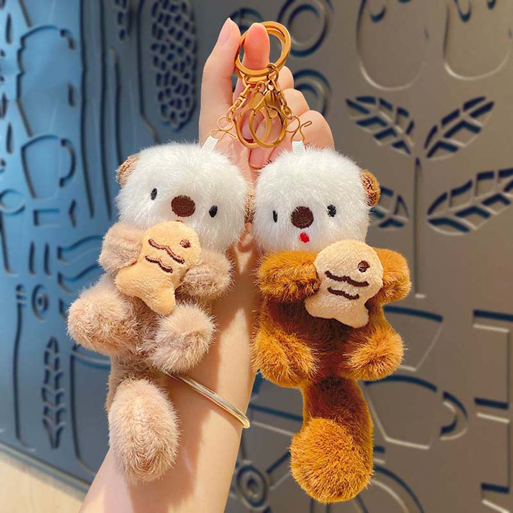 Keys Accessories Plush Otter Bag Pendant Animals Doll Otter Keyring Children