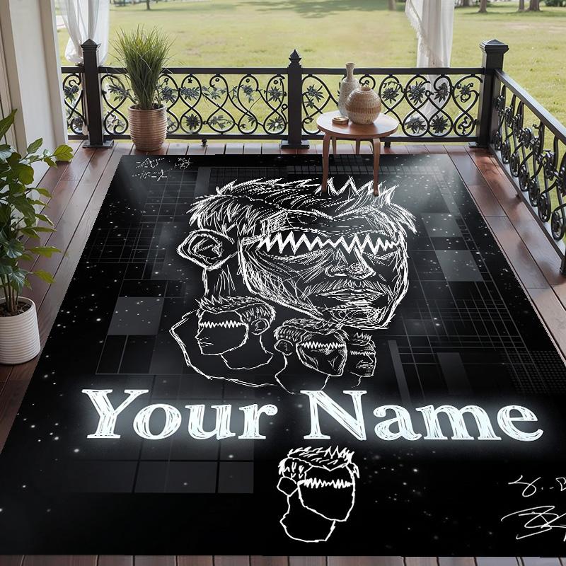 Custom Text Arctic Monkeys Pattern Floor Rug Soft Indoor Carpet Mat Living Room Bedroom