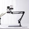 Cantilever Multi-Camera Floor Stand with Long Arm for Top-Down Shots & Multi-Platform Phone Holder in Mirror Live Streaming & Photography