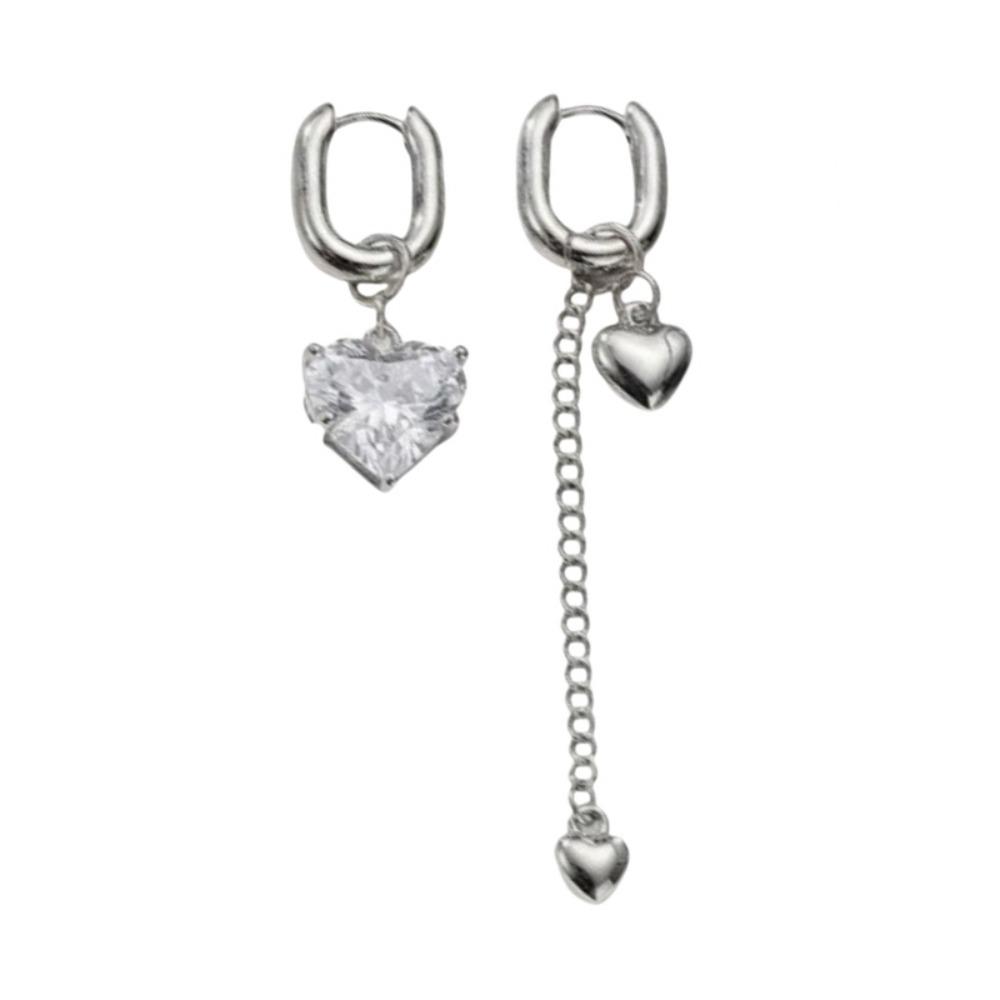 Y2K Asymmetric earrings Tassel Design Long Pendant Earrings Temperament Zircon Hoop Earrings Gift