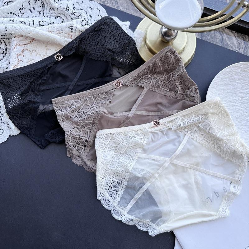 Ladies Spring and Summer Senior Sense Light Luxury Ice Silk Lace Sexy Underwear