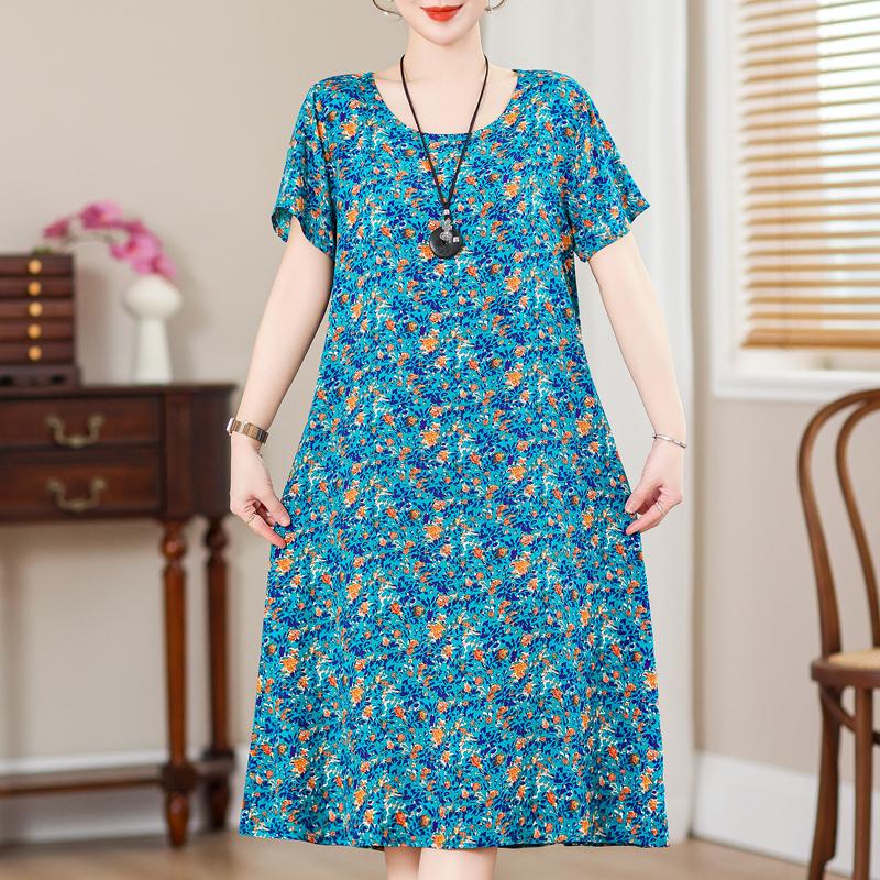 Летние элегантные длинные платья для женщин, большие размеры, с коротким рукавом, винтажное летнее платье с принтом, женская одежда