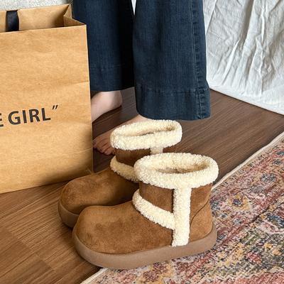 Женские зимние легкие теплые дутые сноубутсы на толстой подошве, нескользящие износостойкие повседневные кроссовки, хлопковые ботинки, обувь с мехом