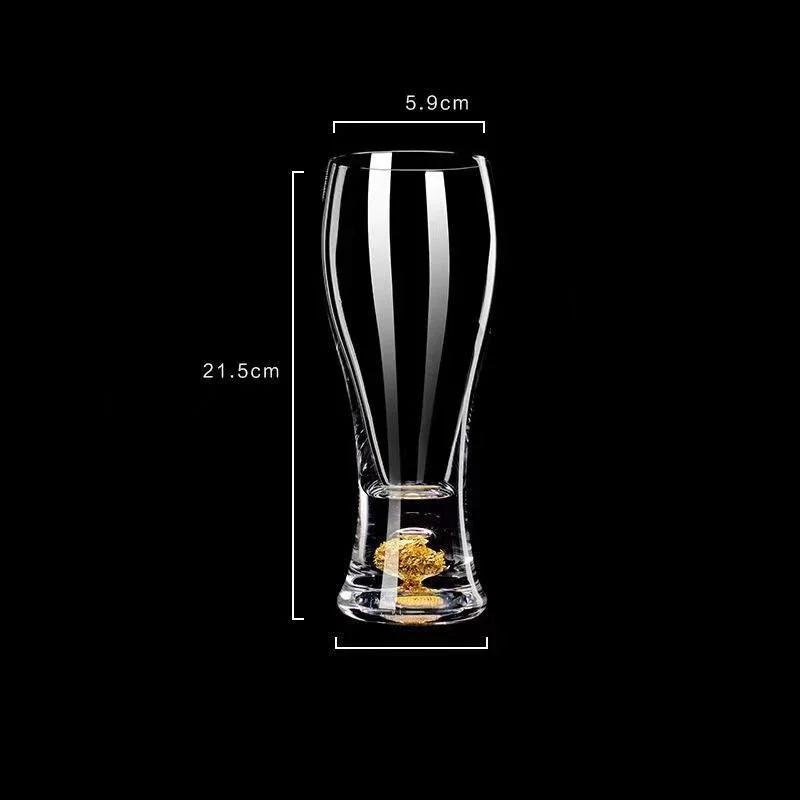 330/465 мл Золотая фольга пивная кружка большой емкости чашка барный бокал для вина домашний классический пивной бокал персонализированное крафтовое стекло