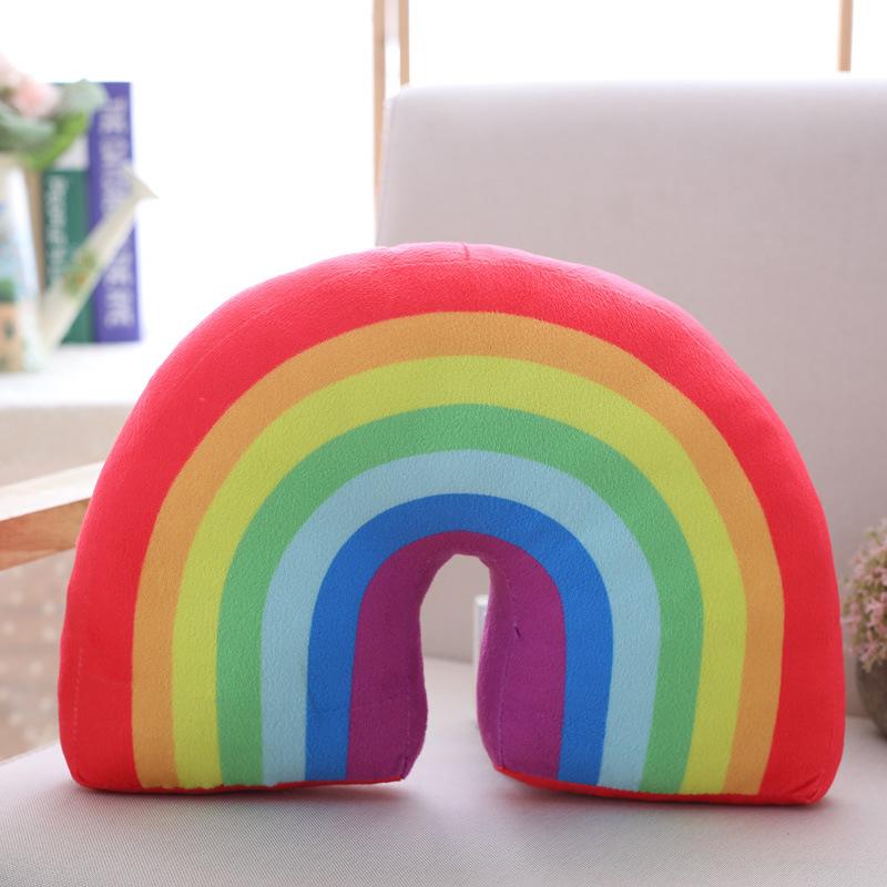 Cute Rainbow Shaped Pillow Kids Plush Toy Office Sleeping Neck Pillow Children's Room Soft Comfortable Cushion Home Decor