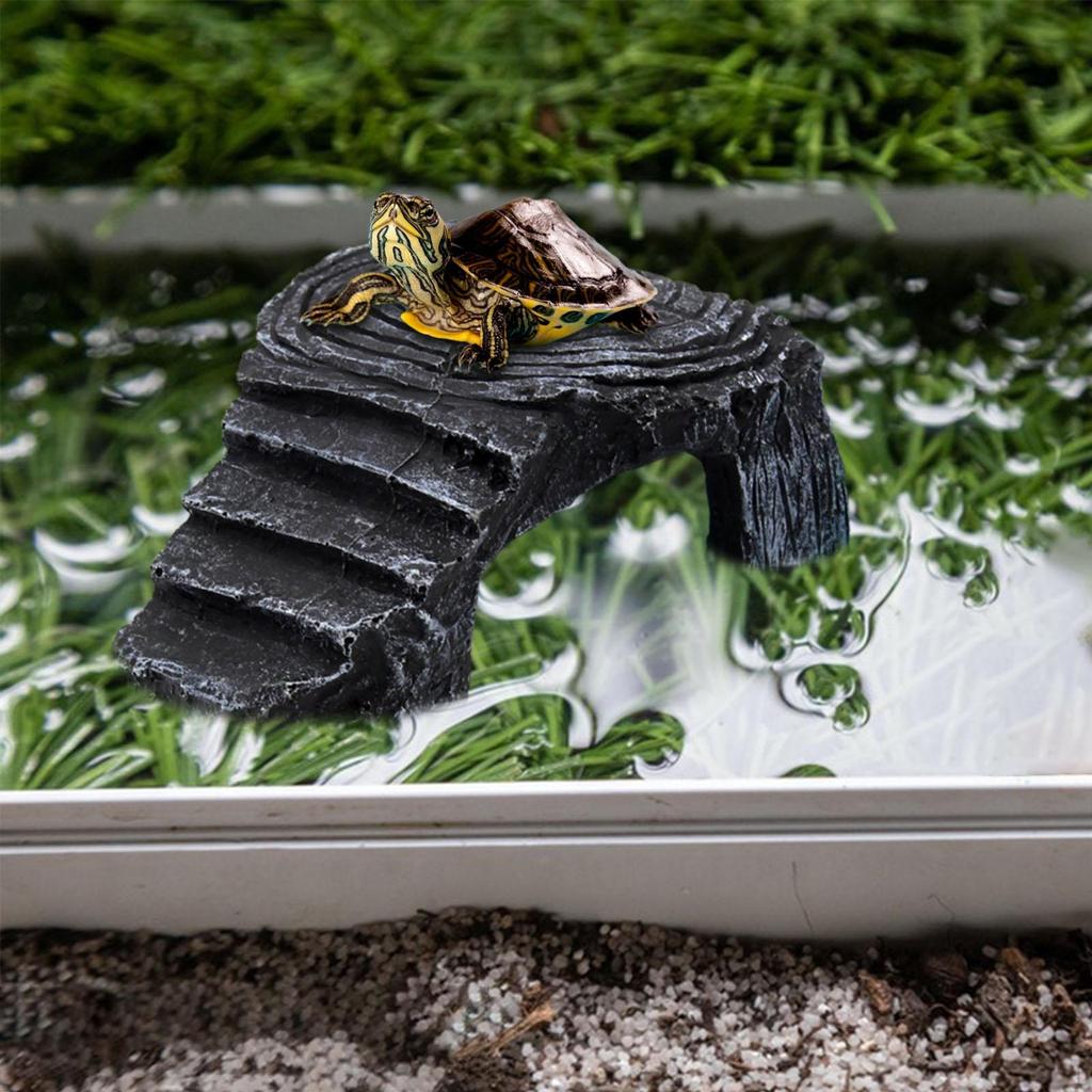 Reptile Hide Resting Step Ledge Cave Hideout Turtle Basking Platform Great for Reptiles, Amphibians,