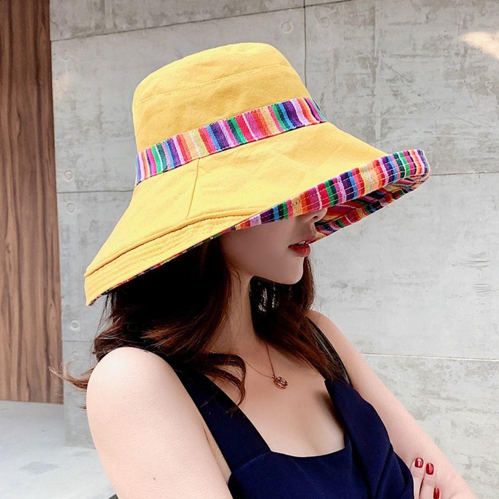 Autumn Basin Cap Retro National Sun Protection Summer Wide Brim Beach Sun Hat Sun Hat Womens