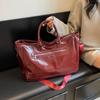 Досуг Большая вместительная сумка-тоут Новые женские сумки для шопинга и путешествий Красные сумки Ретро из искусственной кожи для студентов колледжа одно плечо сумки