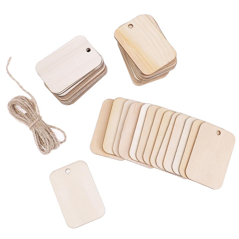 50шт орнамент деревянные доски бирки деревянные подвесные этикетки лист Diy гравировка ремесла