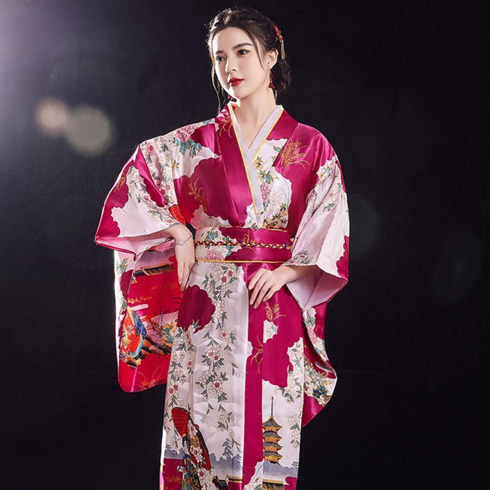Cosplay Costume Sakura Girl Kimono Dress Japanese Style Japanese Style Yukata Bathrobe Party
