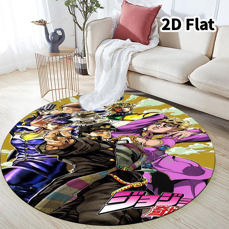 Ковер круглый ковер JoJo's Bizarre Adventure для гостиной, спальни, дивана, игровой комнаты, нескользящий коврик для пола