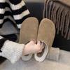 Large Size Casual Slippers Women's Winter New Velvet Thickened Home Retro Slippers Women