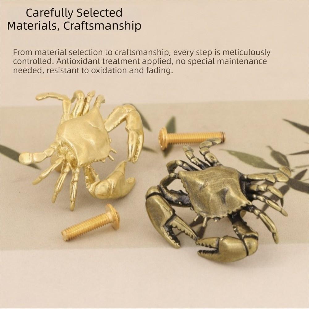 Retro Crab Design Drawer Handles Hardware Wardrobe Door Pulls Closet Door Knobs Home Decor