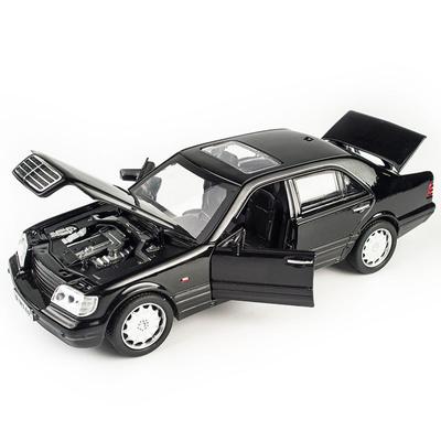 1/32 Benz W140 Классическая игрушечная модель автомобиля из литого сплава Миниатюрная со звуком и светом Инерционный механизм 1:32 Коллекция Подарок для Мальчика Малыша